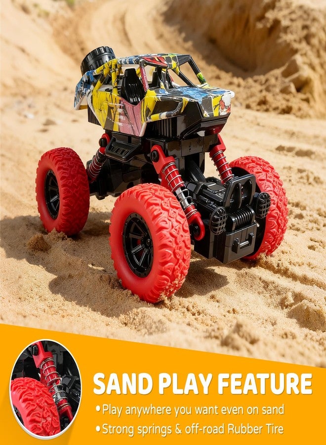 Beestech 6.3 Inch Monster Truck Toys for Boys 3 4 5 6 7 Years Old, Pull Back Friction Powered Truck Vehicles Play Sets 2 Pack - Image 2